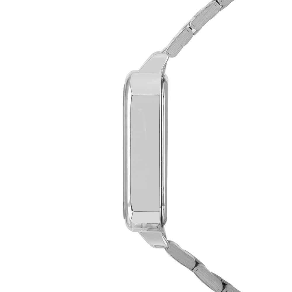 Relógio Euro Feminino Fashion Fit Led Prata