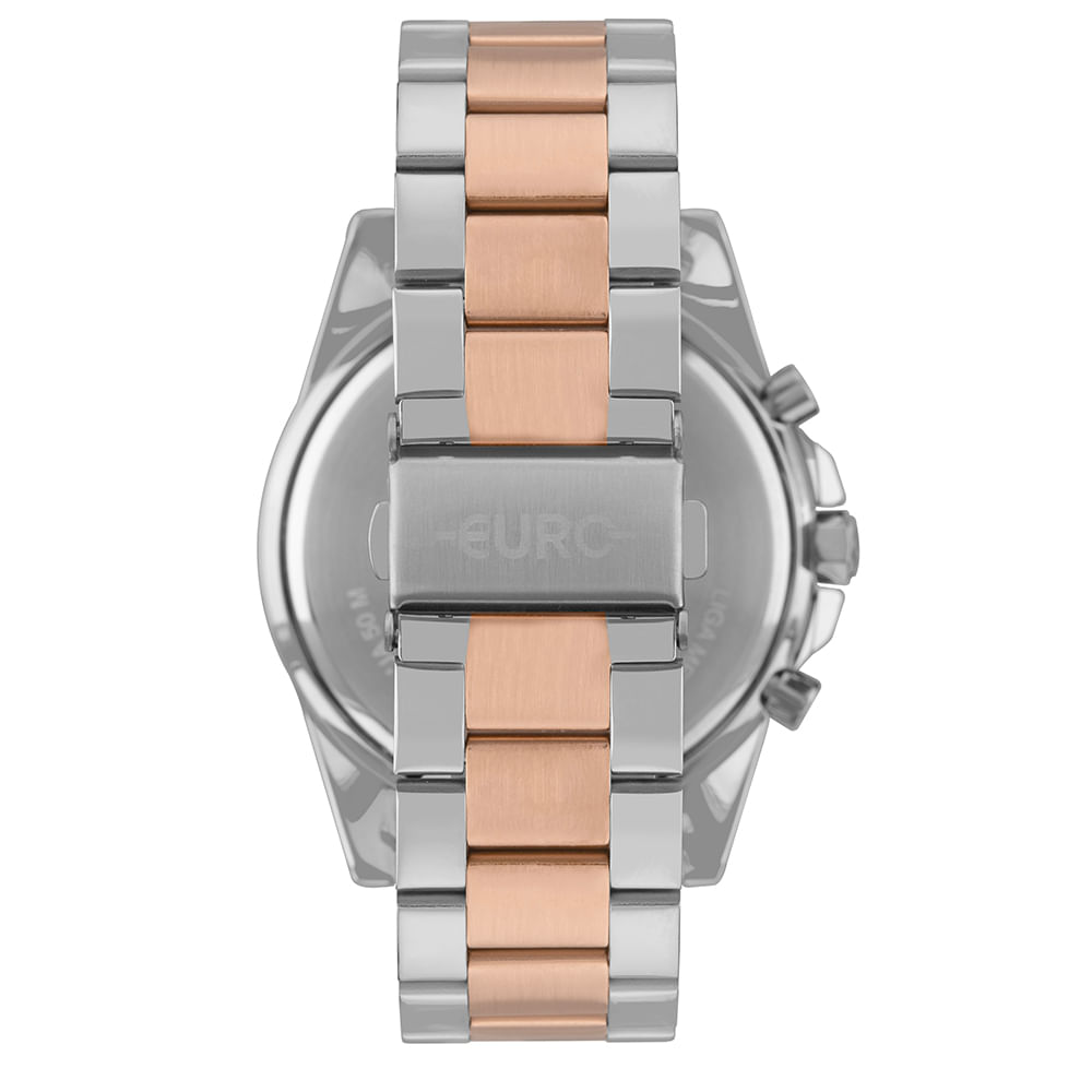 Relógio Euro Feminino Big Case Bicolor