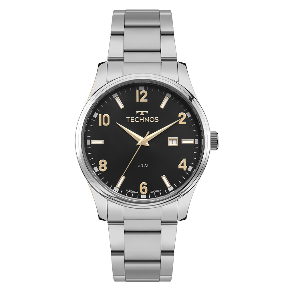 Relógio Technos Masculino Steel Prata