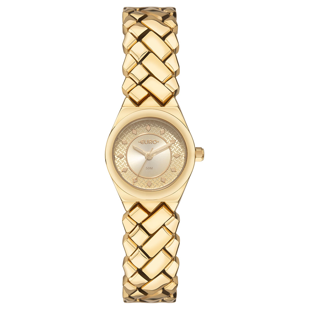 Relógio Euro Feminino Mini Lux Dourado