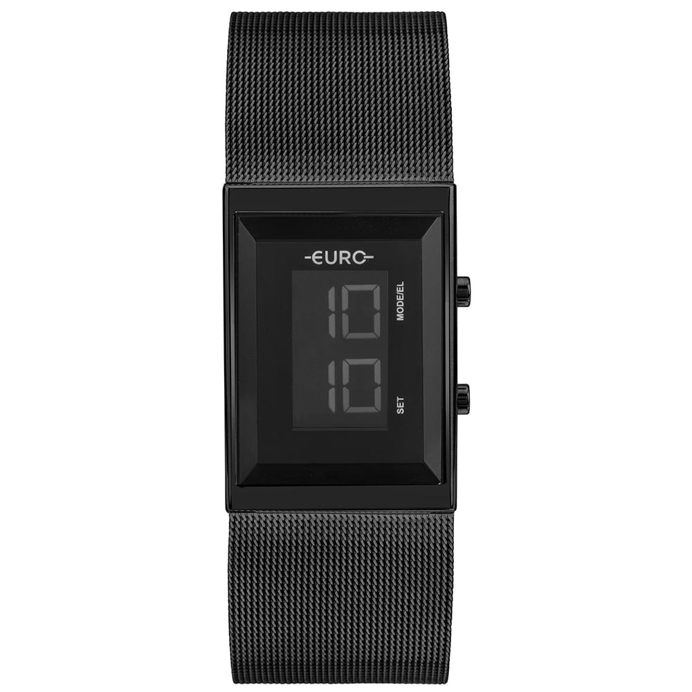 Relógio Euro Feminino Fashion Fit Glam Preto