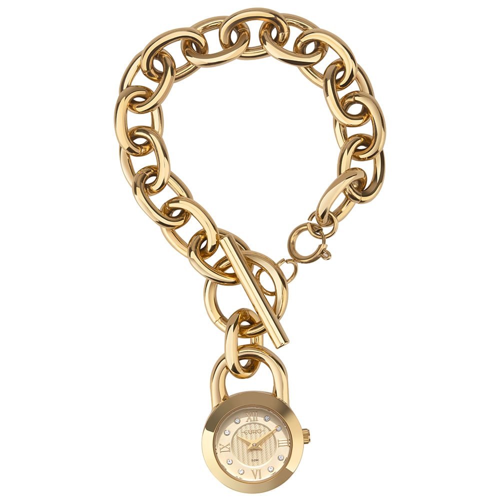 Relógio Euro Feminino Chains Dourado