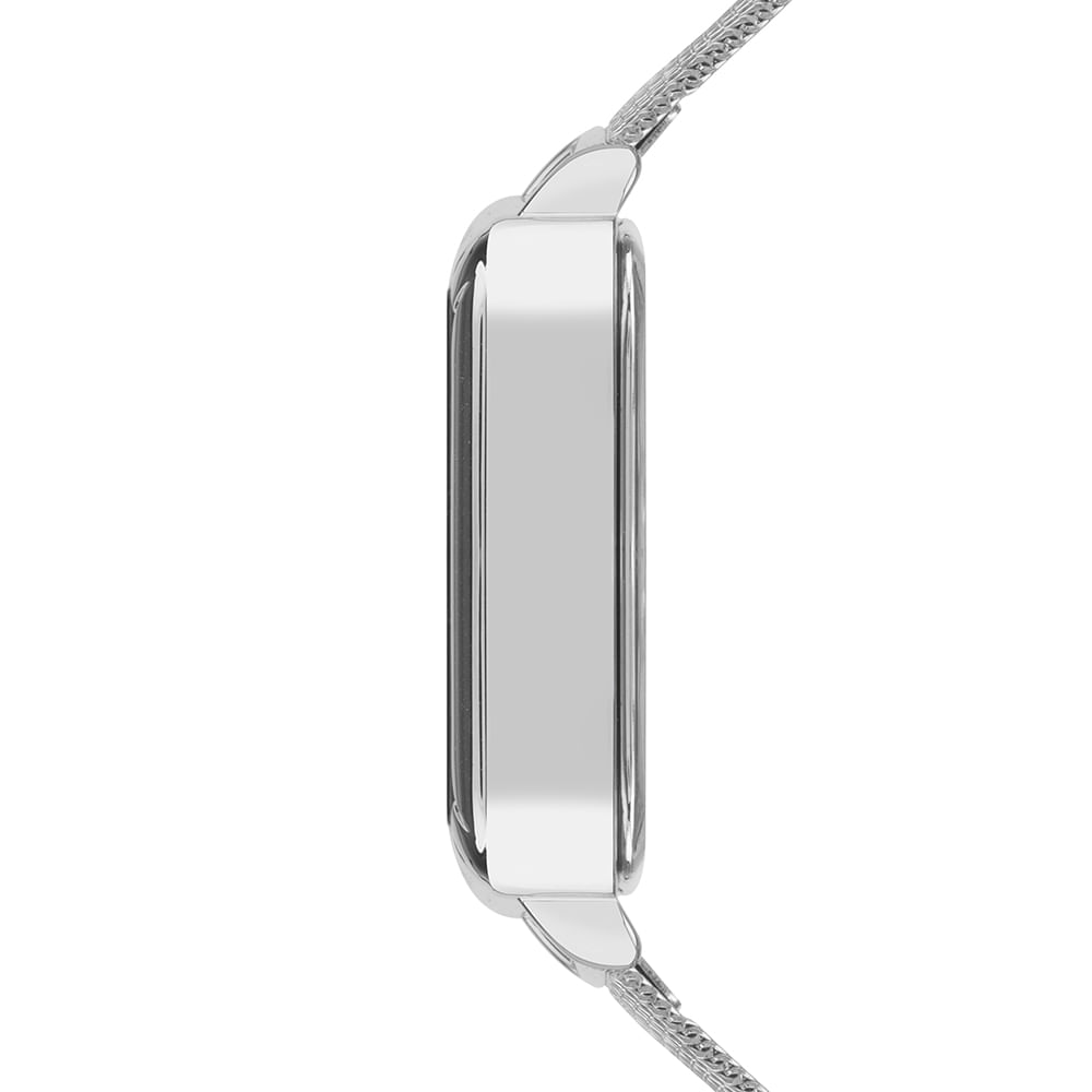 Relógio Euro Feminino Fashion Fit Led Prata