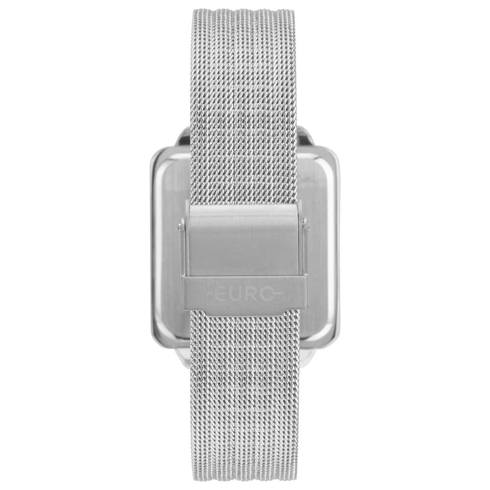 Relógio Euro Feminino Fashion Fit Led Prata