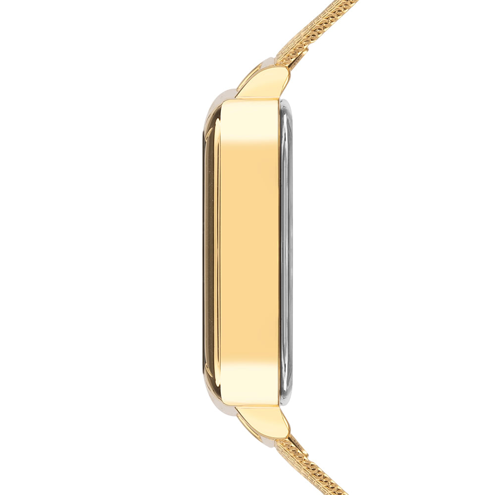 Relógio Euro Feminino Fashion Fit Led Dourado