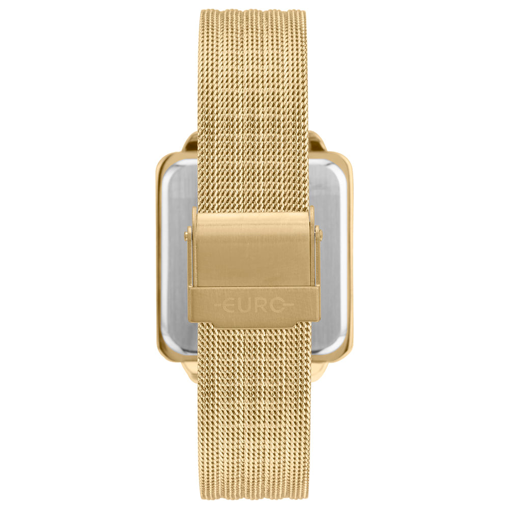 Relógio Euro Feminino Fashion Fit Led Dourado