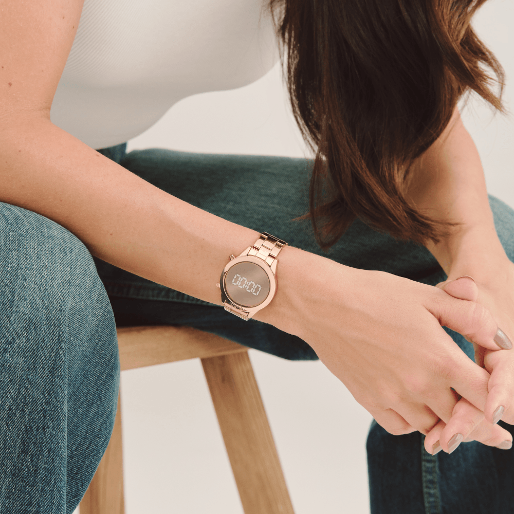 Relógio Euro Feminino Fashion Reflexos Rosé
