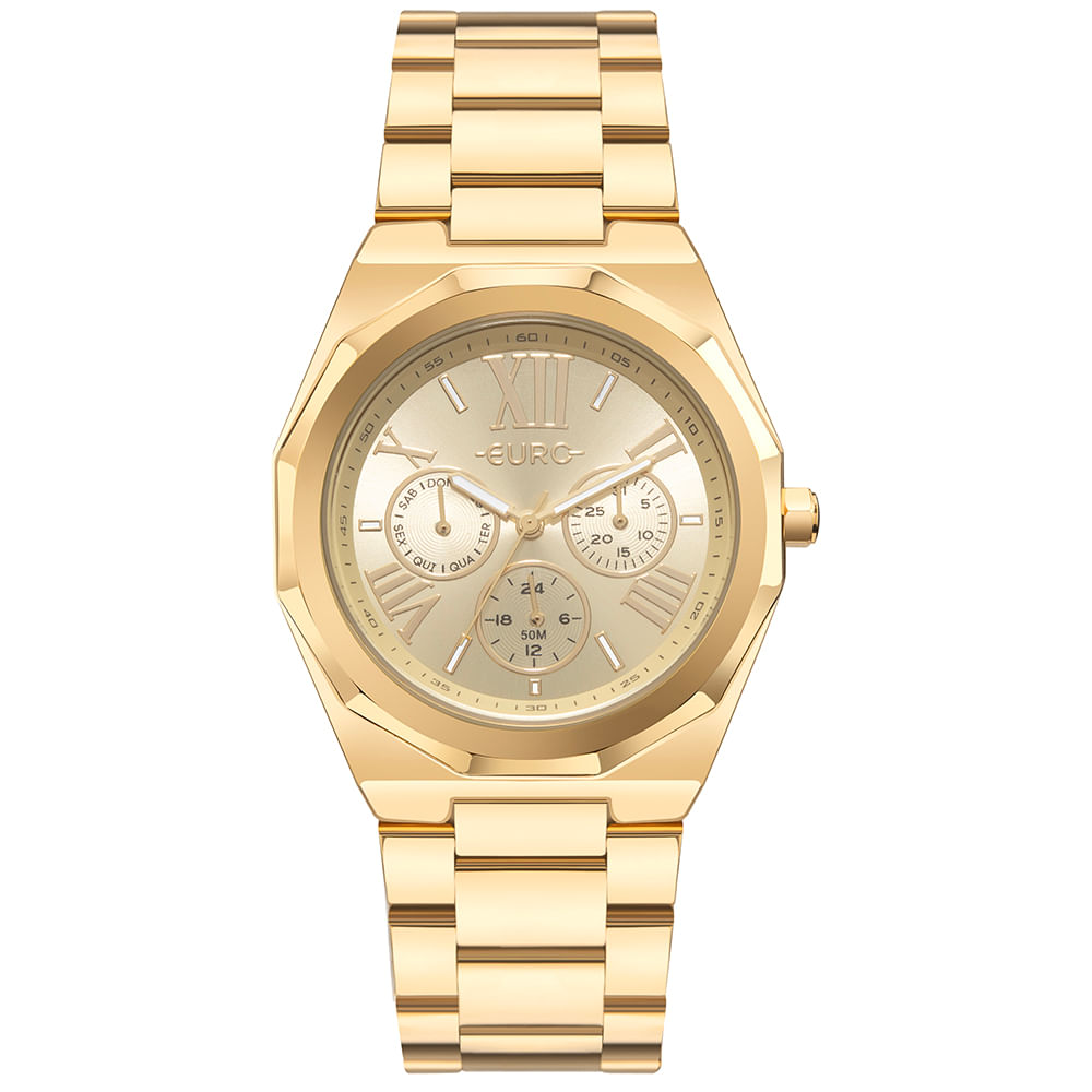 Relógio Euro Feminino Multiglow Dourado