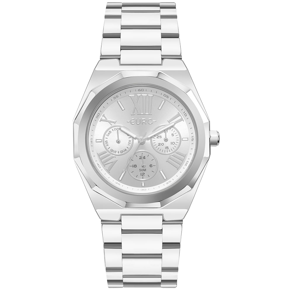 Relógio Euro Feminino Multiglow Prata