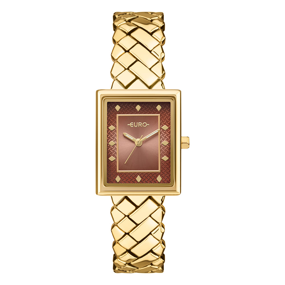 Relógio Euro Feminino Mini Lux Dourado