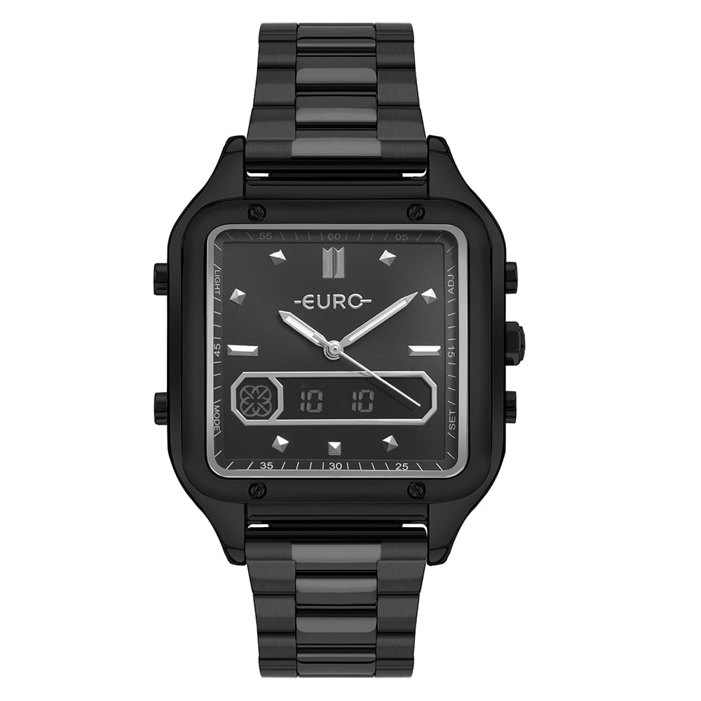 Relógio Euro Feminino Fashion Fit Sporty Preto