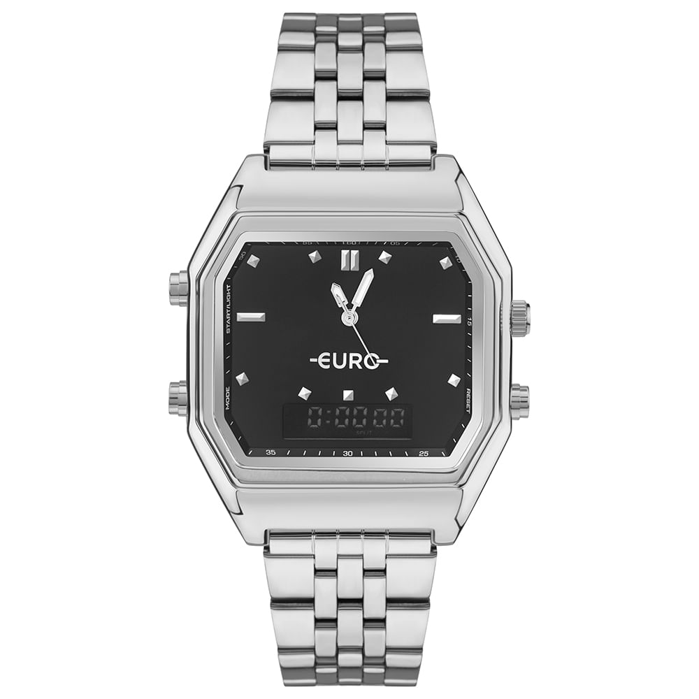 Relógio Euro Feminino Fashion Fit Sporty Prata