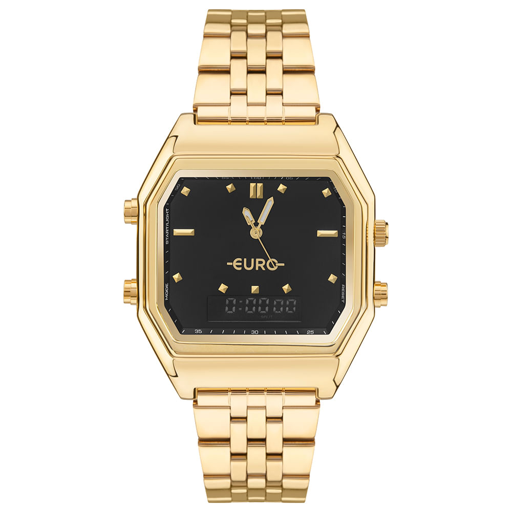 Relógio Euro Feminino Fashion Fit Sporty Dourado