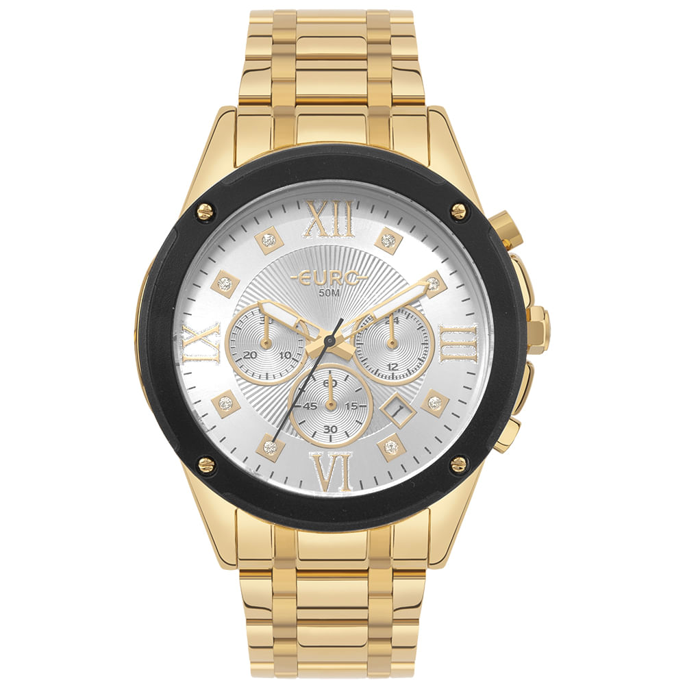 Relógio Euro Feminino Big Case Dourado