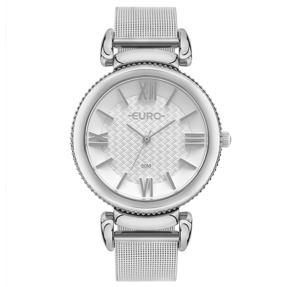 Relógio Euro Feminino Glitz Prata