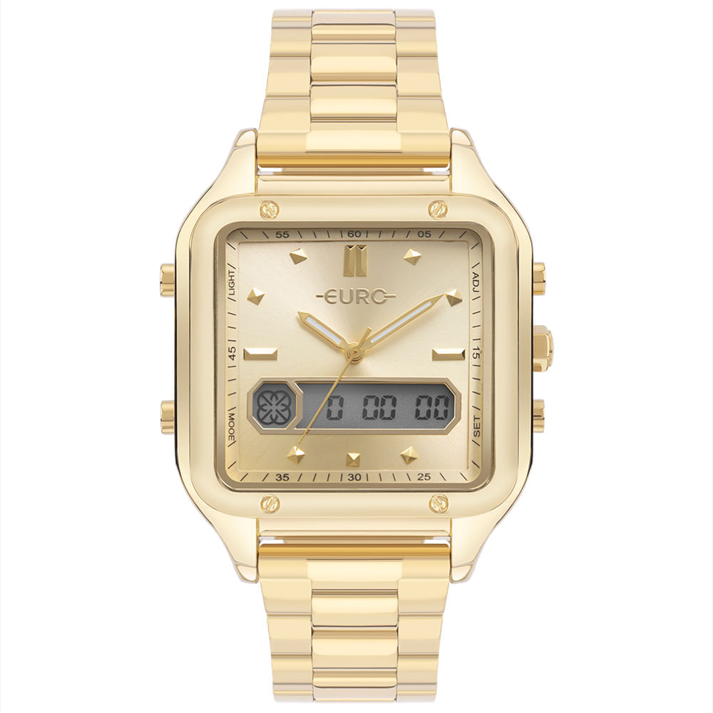 Relógio Euro Feminino Fashion Fit Sporty Dourado