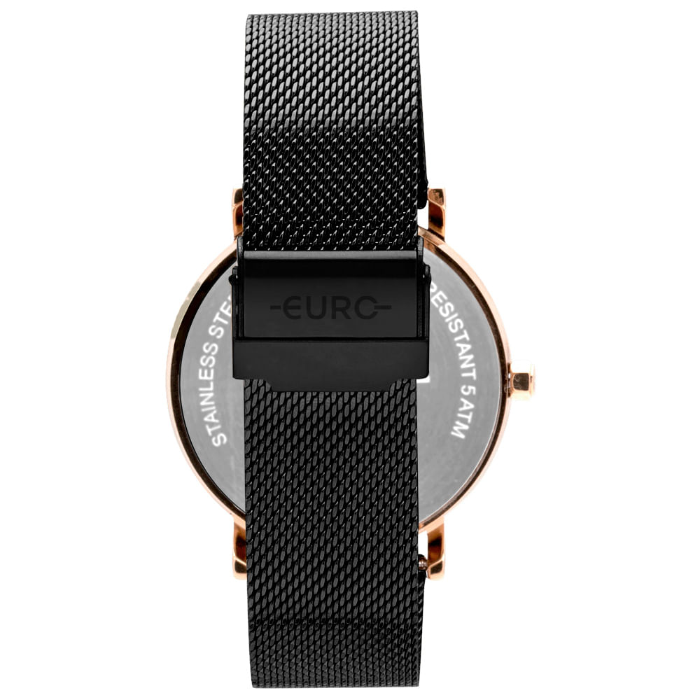 Relógio Euro Feminino Multiglow Preto