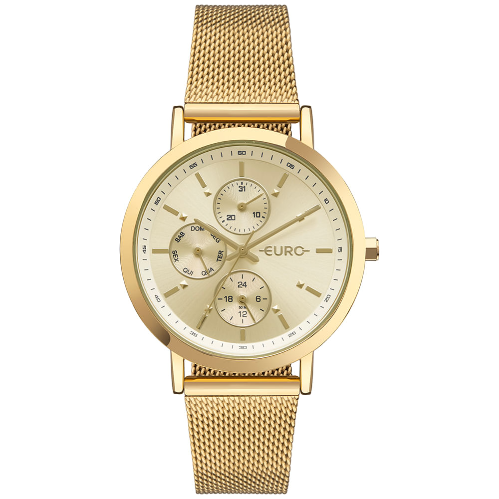 Relógio Euro Feminino Multiglow Dourado