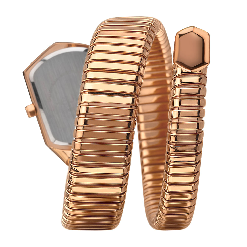 Relógio Euro Feminino Serpentes Rosé