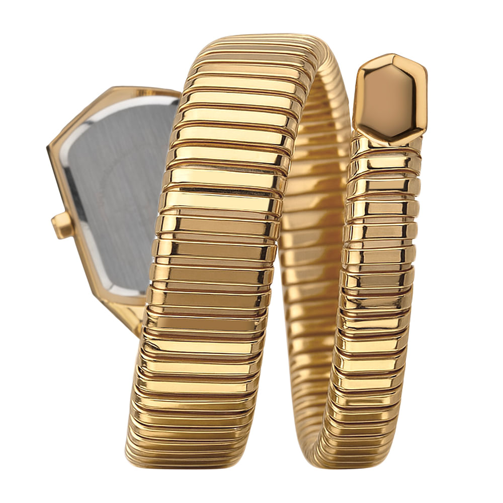 Relógio Euro Feminino Serpentes Dourado