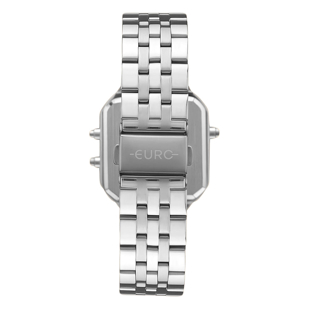 Relógio Euro Feminino Fashion Fit Glam Prata