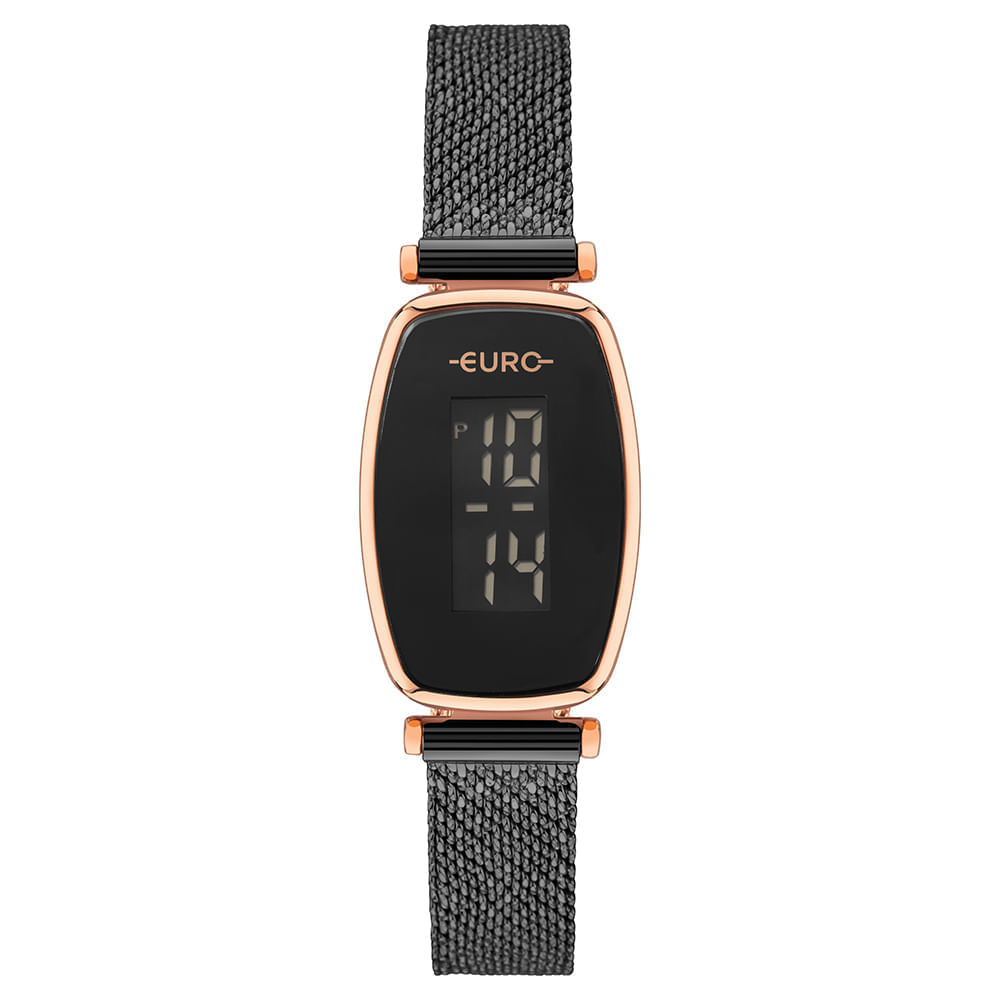 Relógio Euro Feminino Fashion Fit Glam Preto