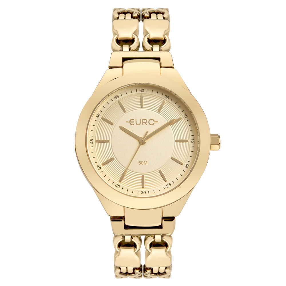Relógio Euro Feminino Chains Dourado