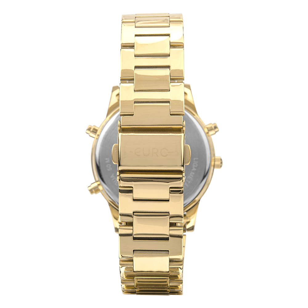 Relógio Euro Feminino Fashion Fit Sporty Dourado
