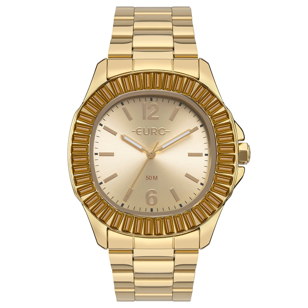 Relógio Euro Feminino Stones Dourado