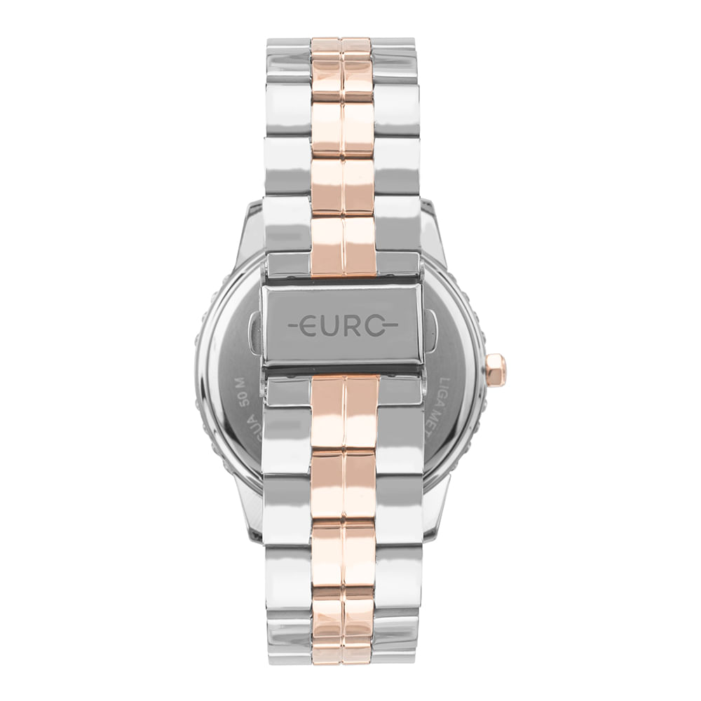 Relógio Euro Feminino Stones Bicolor