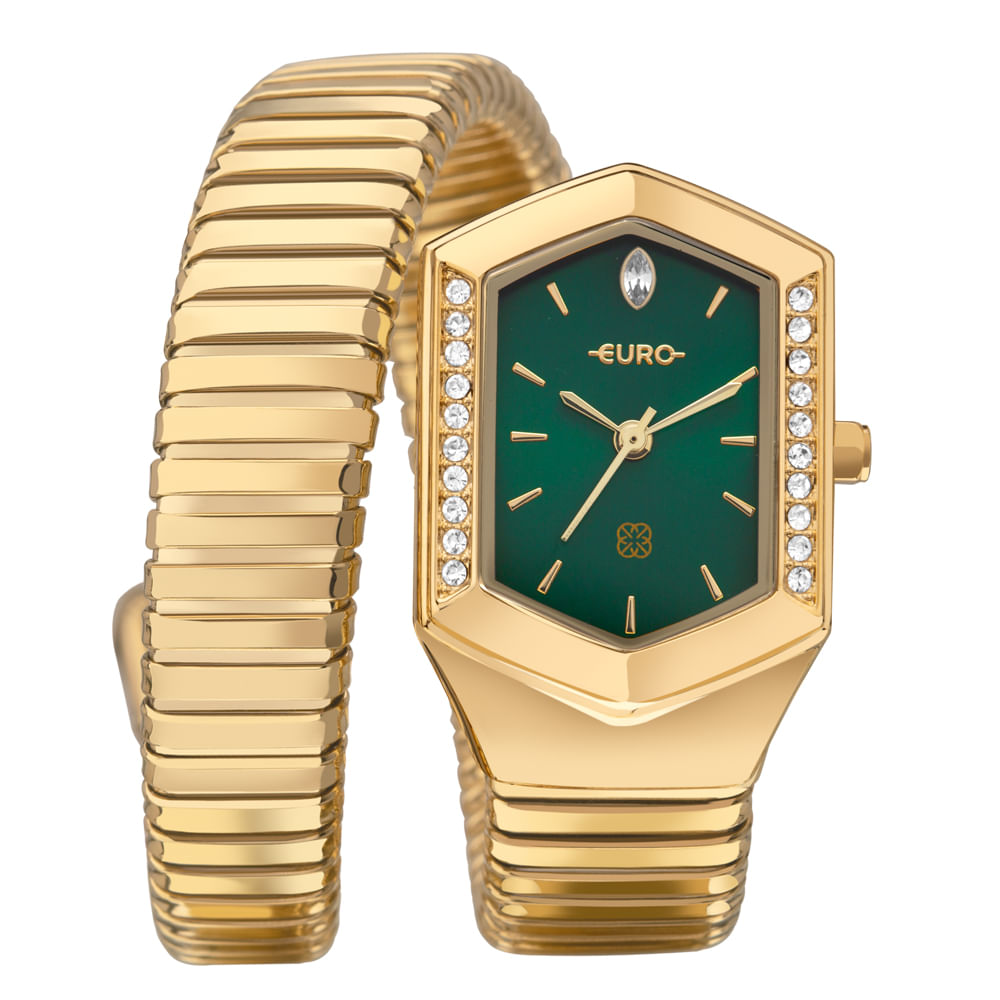 Relógio Euro Feminino Serpentes Dourado