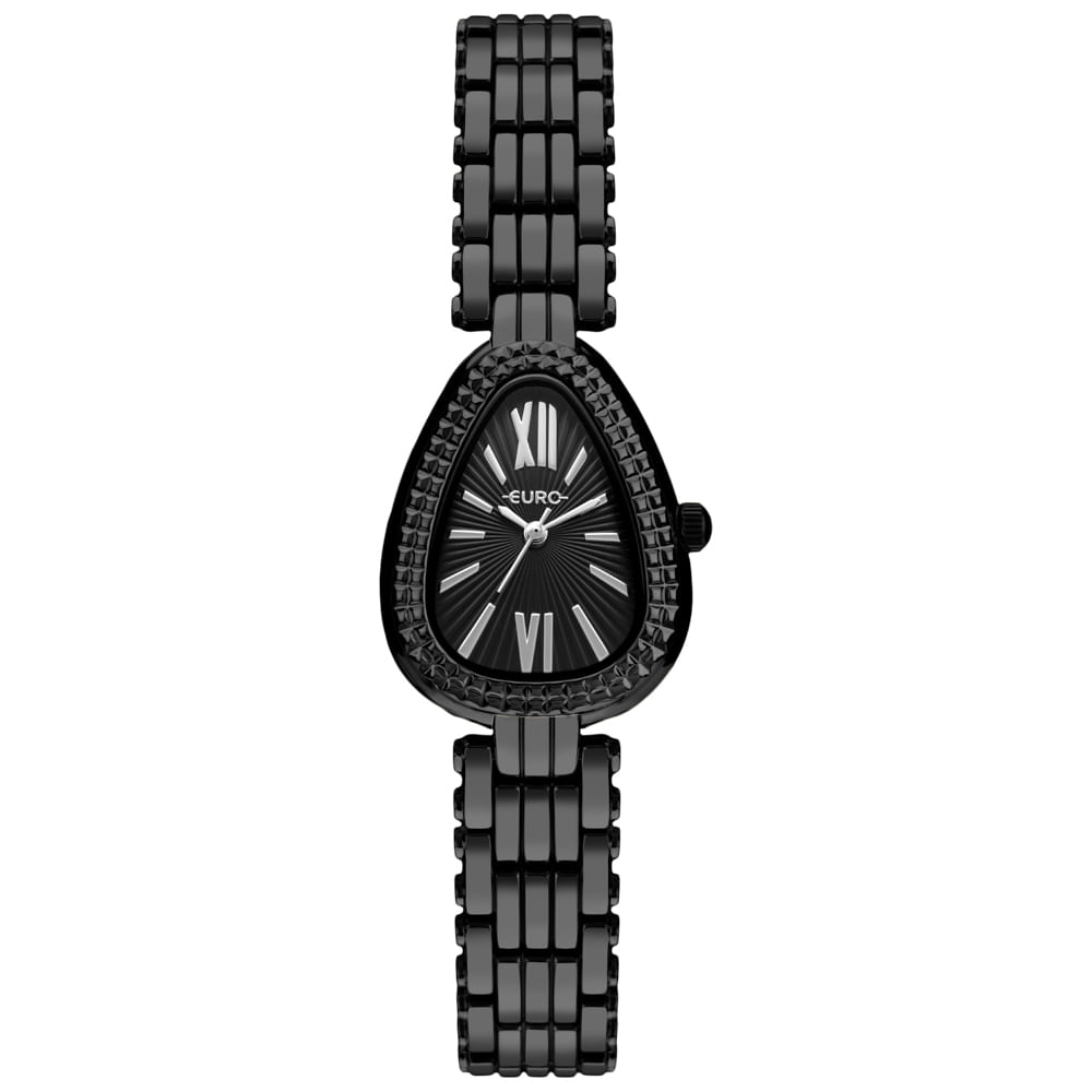 Relógio Euro Feminino Serpentes Preto