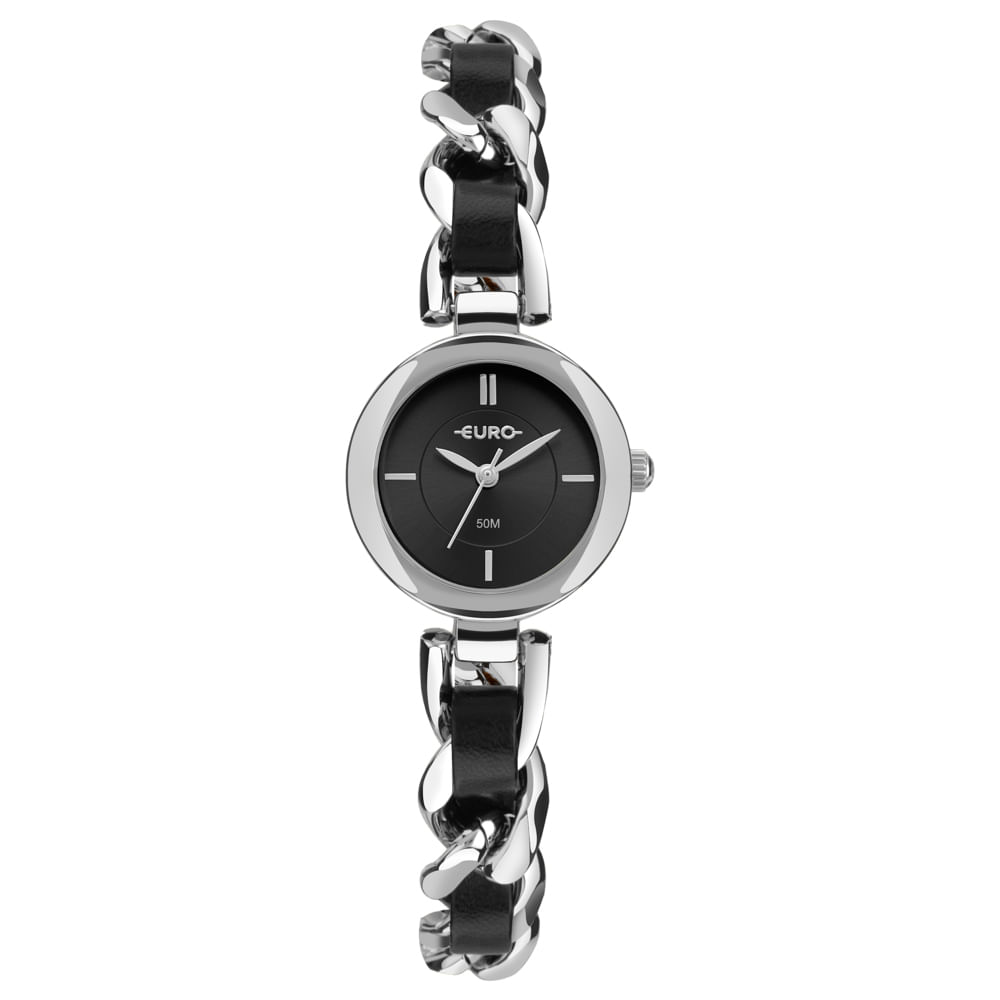 Relógio Euro Feminino Chains Prata