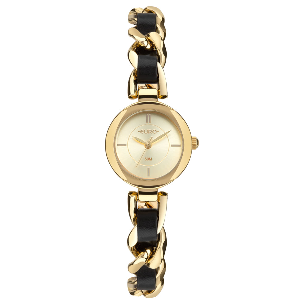 Relógio Euro Feminino Chains Dourado