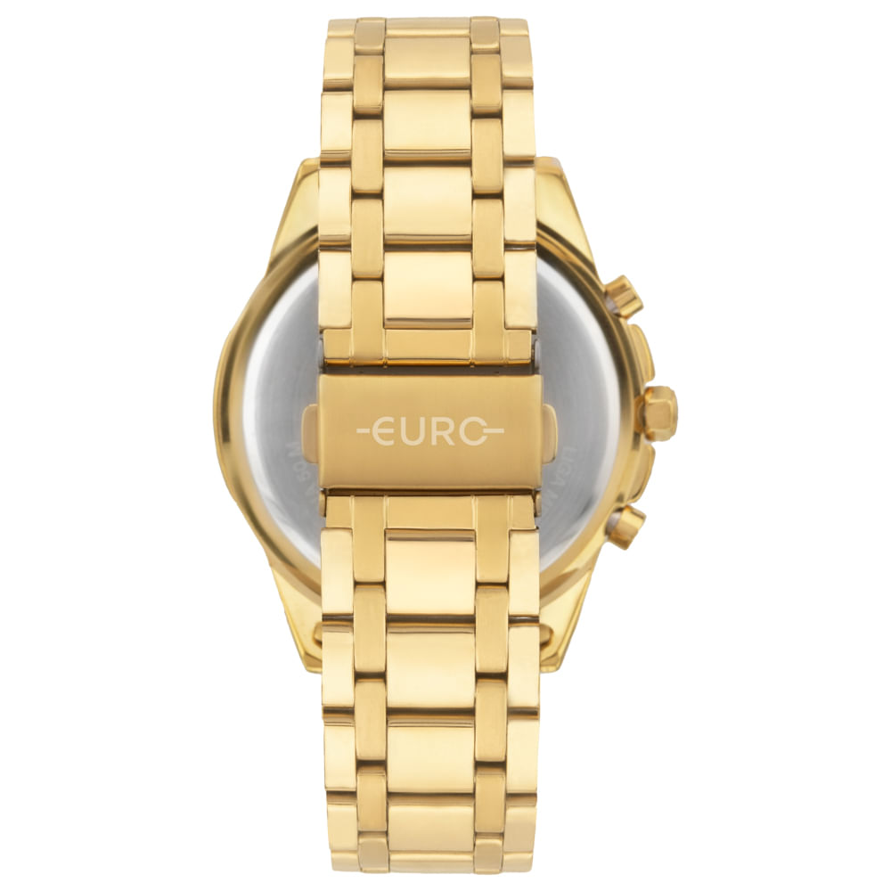 Relógio Euro Unissex Big Case Dourado