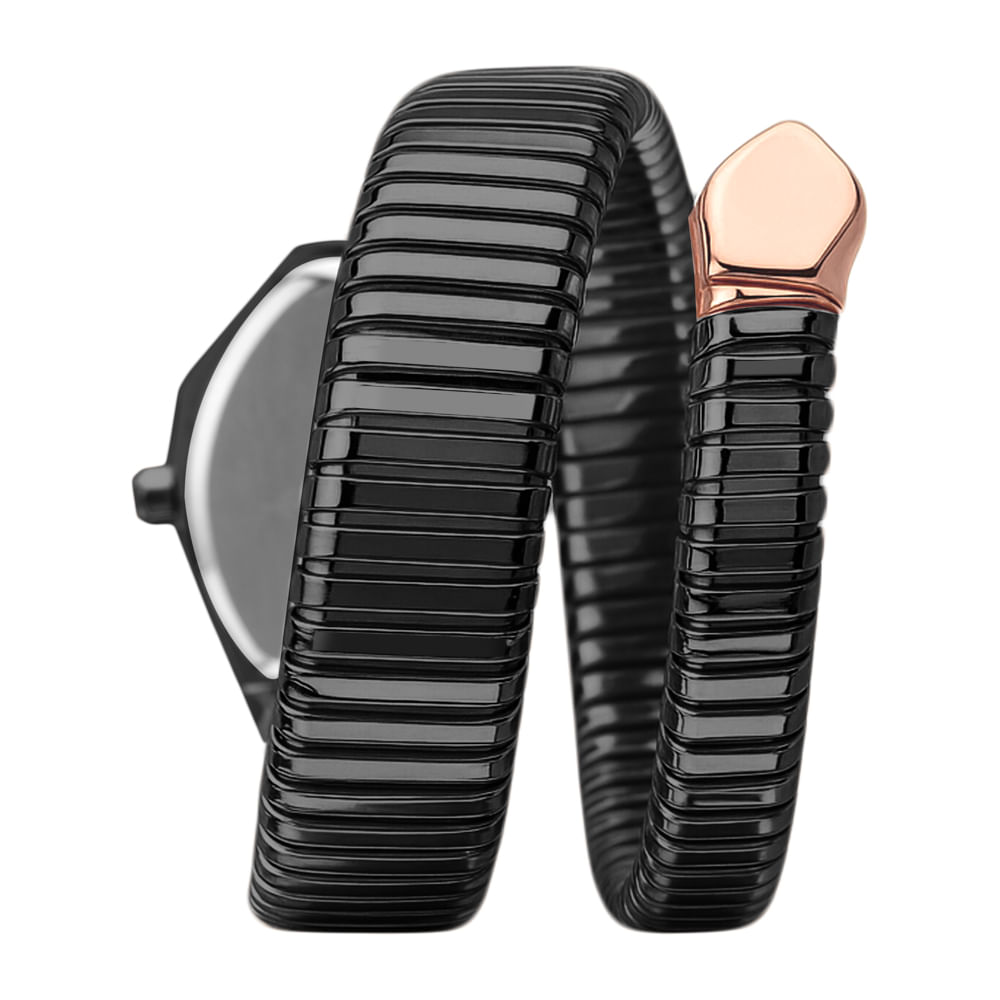 Relógio Euro Feminino Serpentes Preto