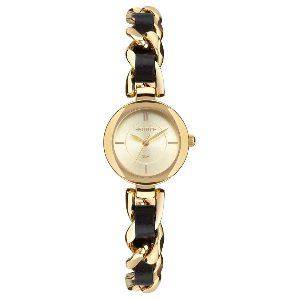 Relógio Euro Feminino Chains Dourado