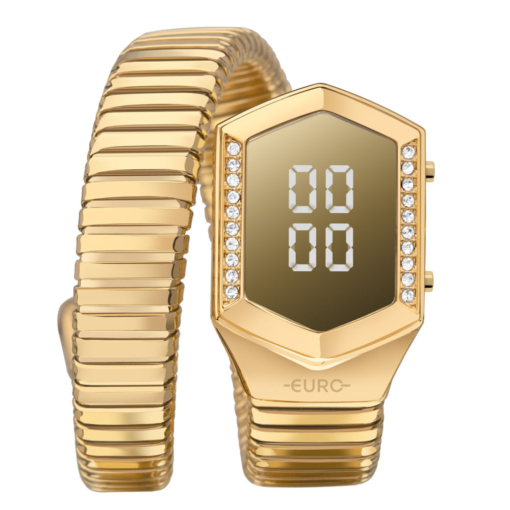 Relógio Euro Feminino Serpentes Dourado