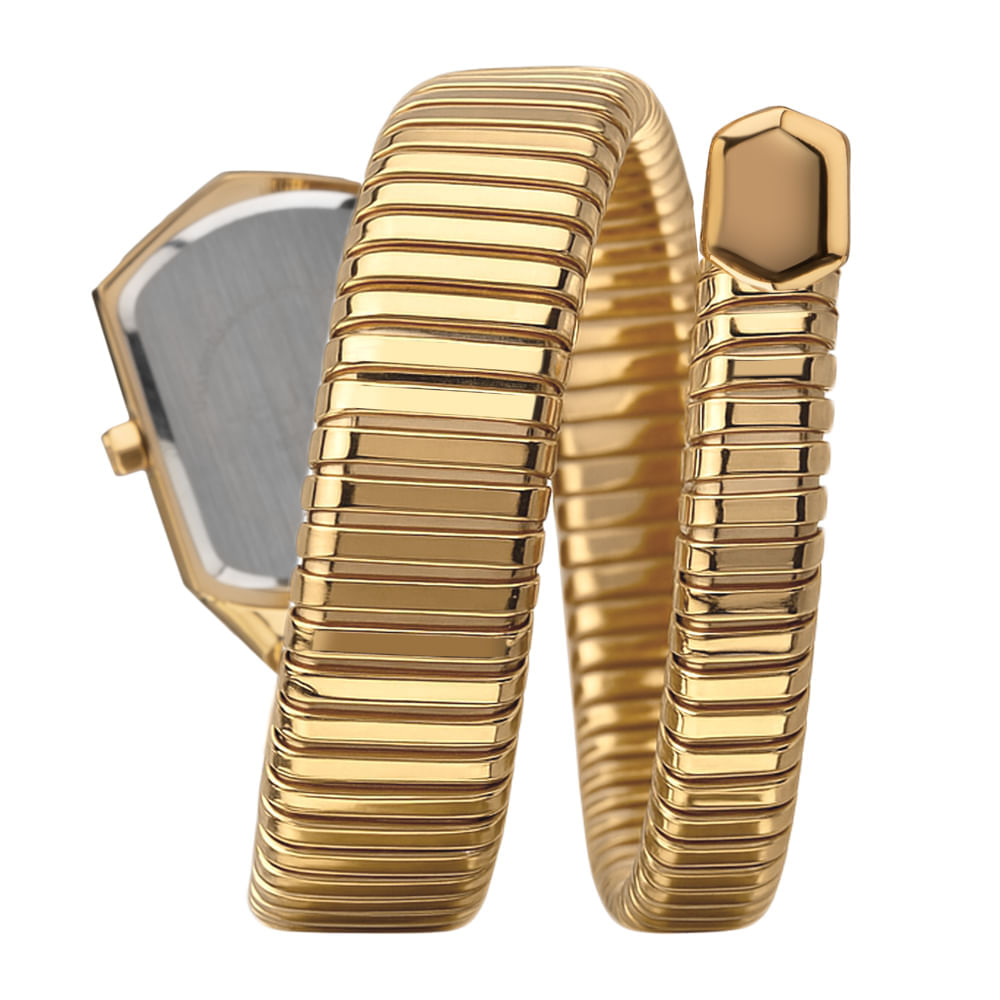 Relógio Euro Feminino Serpentes Dourado