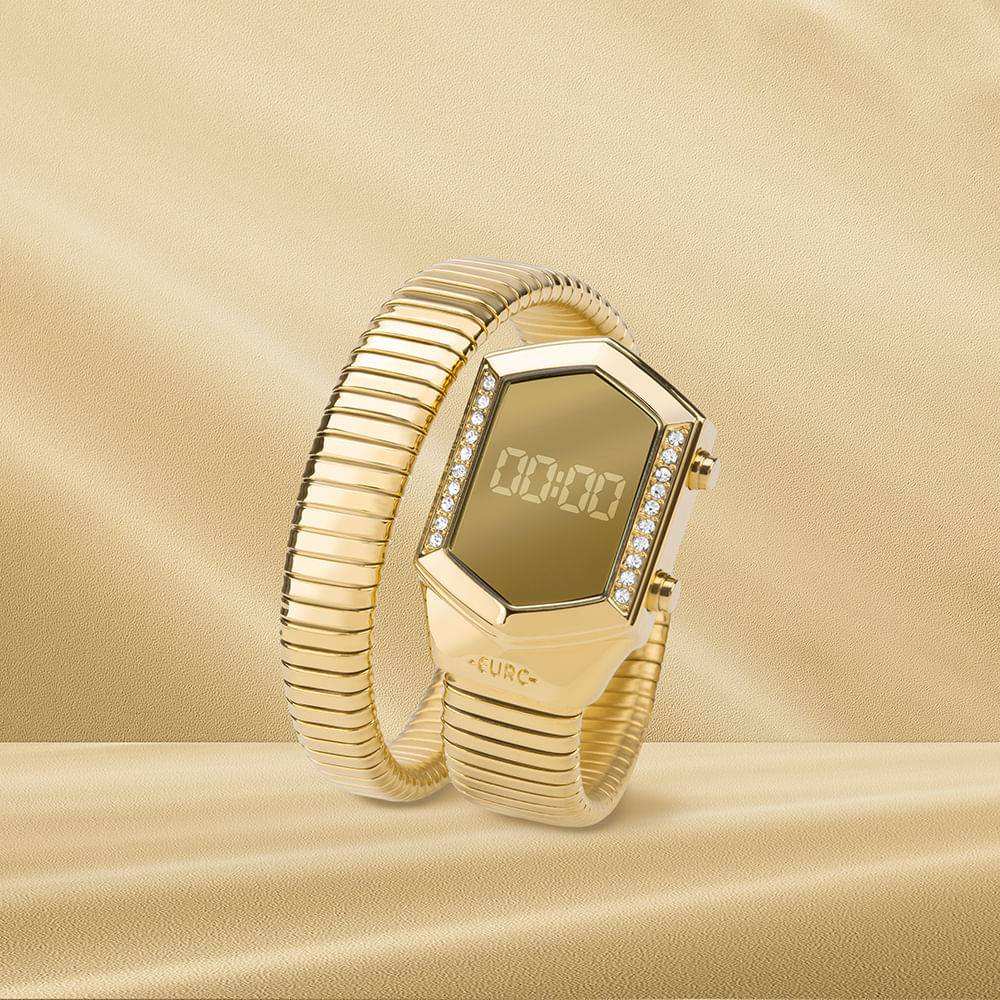 Relógio Euro Feminino Serpentes Dourado