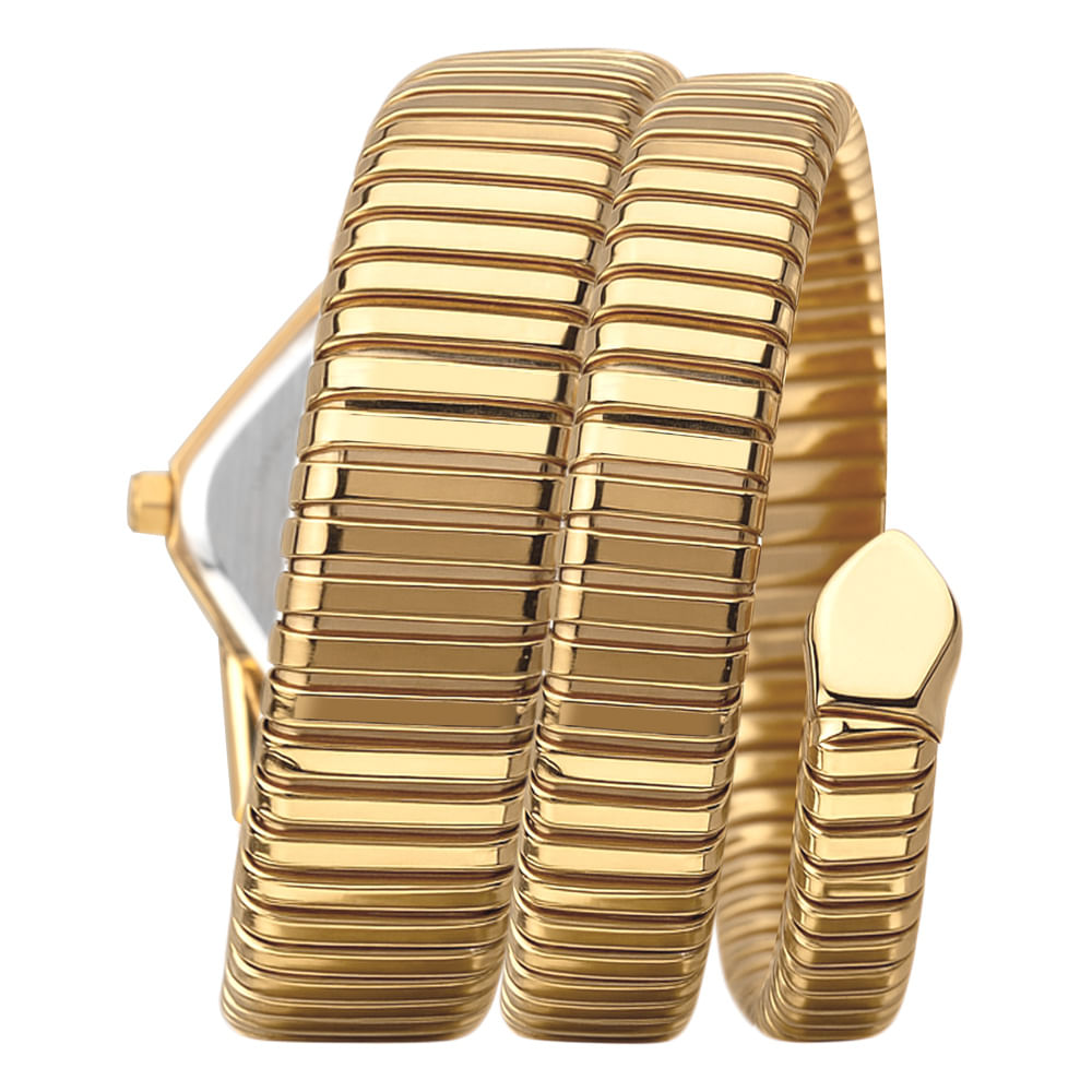 Relógio Euro Feminino Serpentes Dourado