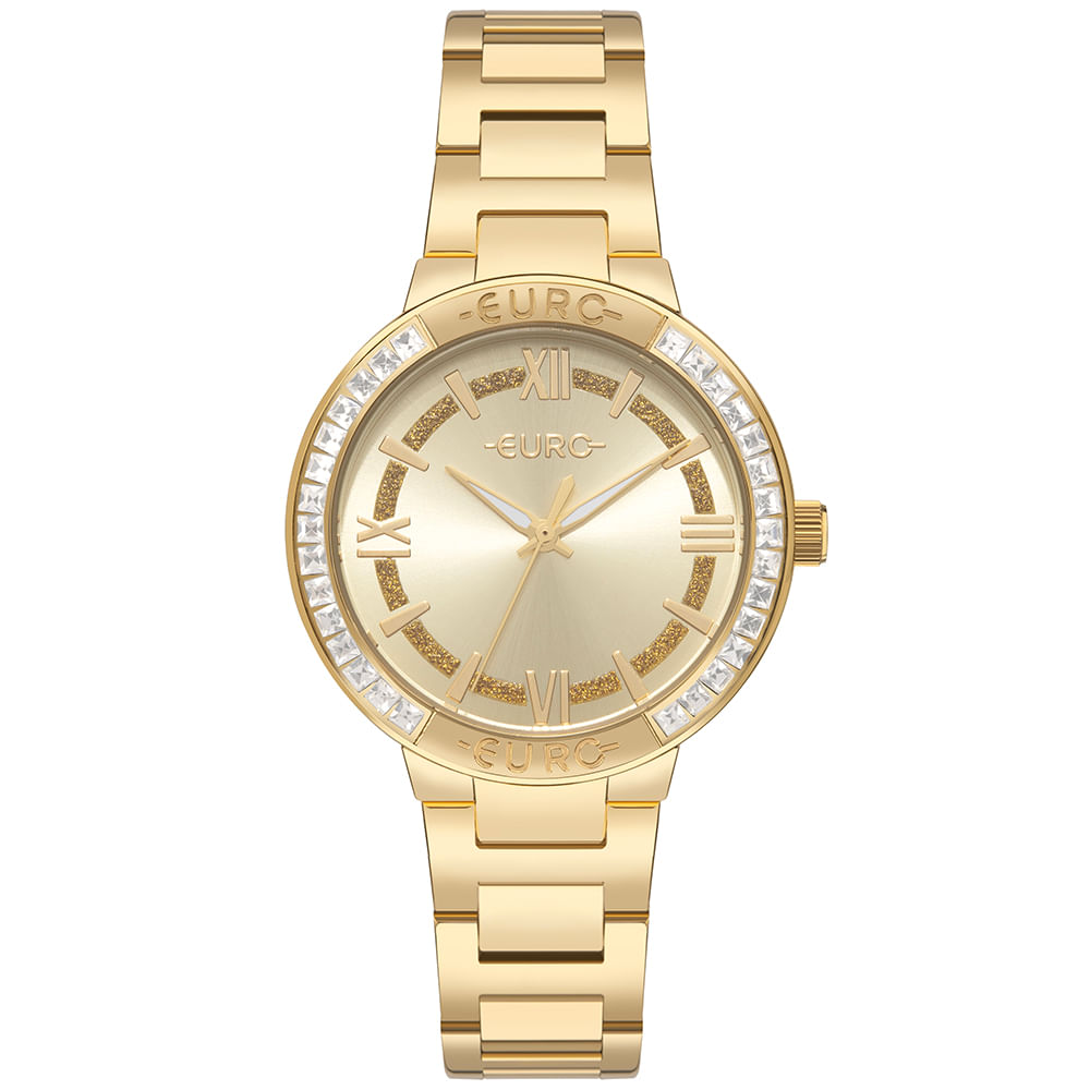 Relógio Euro Feminino Stones Dourado